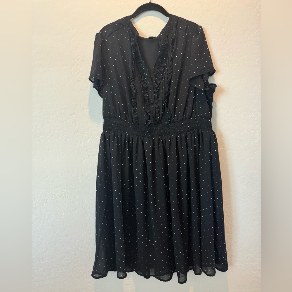 Torrid Black and White Polka Dot Knee Length Dress - 2